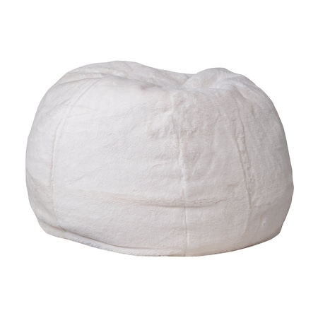 Flash Furniture Bean Bag Chair, White Back, 30 in W 30" L 18" H DG-BEAN-SMALL-FUR-WH-GG